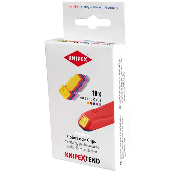 Bộ chốt màu ColorCode KNIPEX 00 61 10 C V01, phối màu 1, gói 10 cái