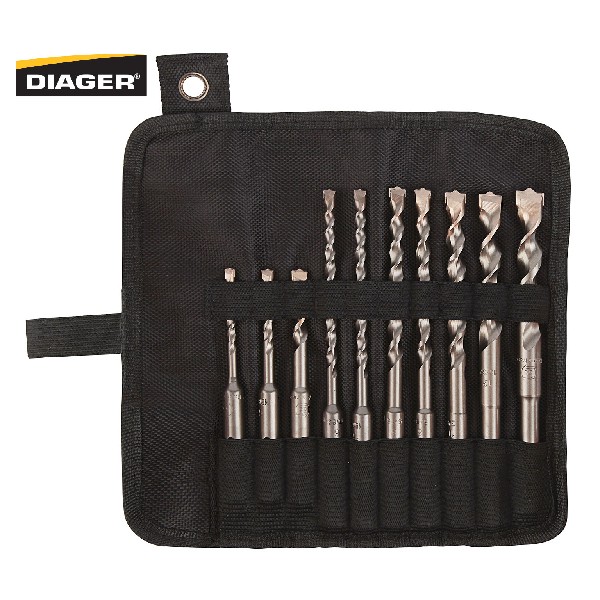 Bộ mũi khoan bê tông Twister Plus DIAGER 116D, 10 chi tiết, dài 110-160 mm, Ø5-14mm thumbnail 3