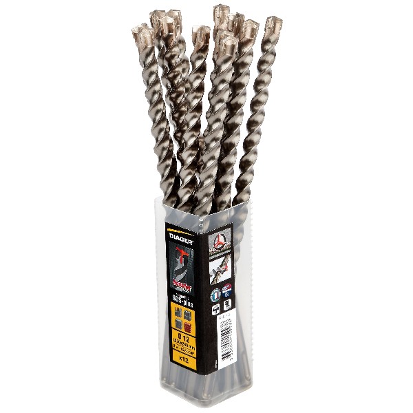 Hộp 12 mũi khoan bê tông DIAGER 157L – Chuôi SDS Plus