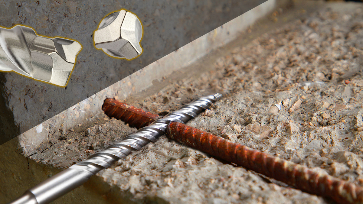 ROCKFASTER 1002A 7-piece concrete hammer drill bit set with 3-cutter and 6-cutter design, SDS-Plus compatible