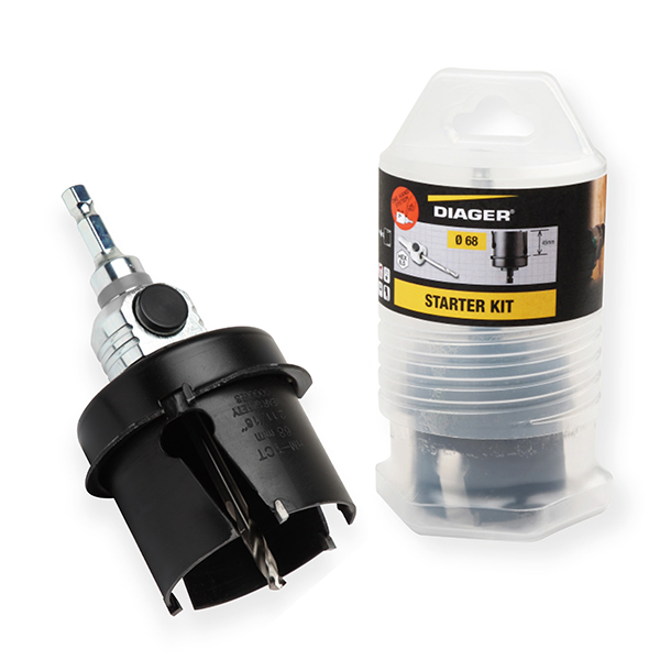 Bộ cưa khoét lỗ đa vật liệu DIAGER 3000A, 3 chi tiết, size Ø68mm, mũi định tâm và vòng chặn