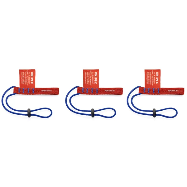 Dây đeo chống rơi dụng cụ KNIPEX 00 50 02 T BK, tải 1,5 kg, bộ 3 dây dài 270mm
