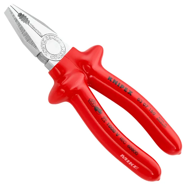 Kìm răng đa năng KNIPEX 03 07 180, cán nhúng cách điện chuẩn VDE