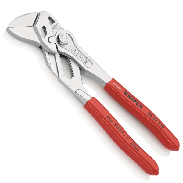 Kìm mỏ lết 6 inch KNIPEX 86 03 150 đầu mạ crom, cán nhúng