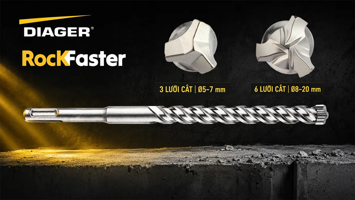 Mui khoan be tong cot thep RockFaster DIAGER 118
