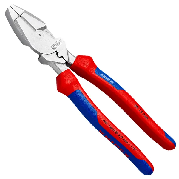 Kìm đầu bằng trợ lực 240mm KNIPEX 09 15 240, đầu và lưỡi mạ crom